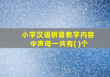 小学汉语拼音教学内容中声母一共有( )个